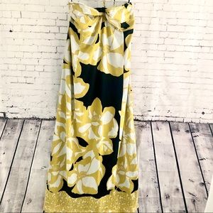 NWOT Ann Taylor LOFT SZ 16 Chartreuse & Black Maxi
